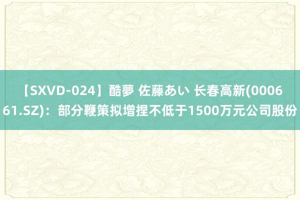 【SXVD-024】酷夢 佐藤あい 长春高新(000661.SZ)：部分鞭策拟增捏不低于1500万元公司股份